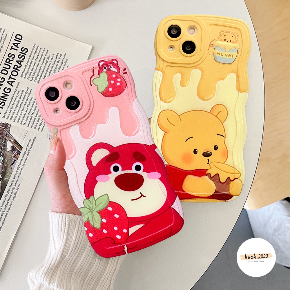 Soft Case Oppo A17 A17K A77 A57 A55 A15 A15s A76 A96 A54 A74 A16 A16s A16K A16E A53 A33 A5 A9 A12 A12E A7 A5s A3s Reno 8Z 8 7Z 7 6 5 Winnie the Pooh Lucu Wave Edge Sarung TPU Case