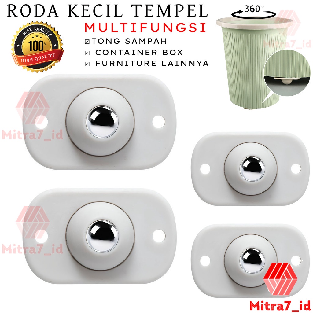 [M7] RODA TEMPEL 360 STAINLESS UNTUK SEGALA MACAM FURNITURE / RODA STORAGE BOX / RODA TONG SAMPAH / RODA UNIVERSAL