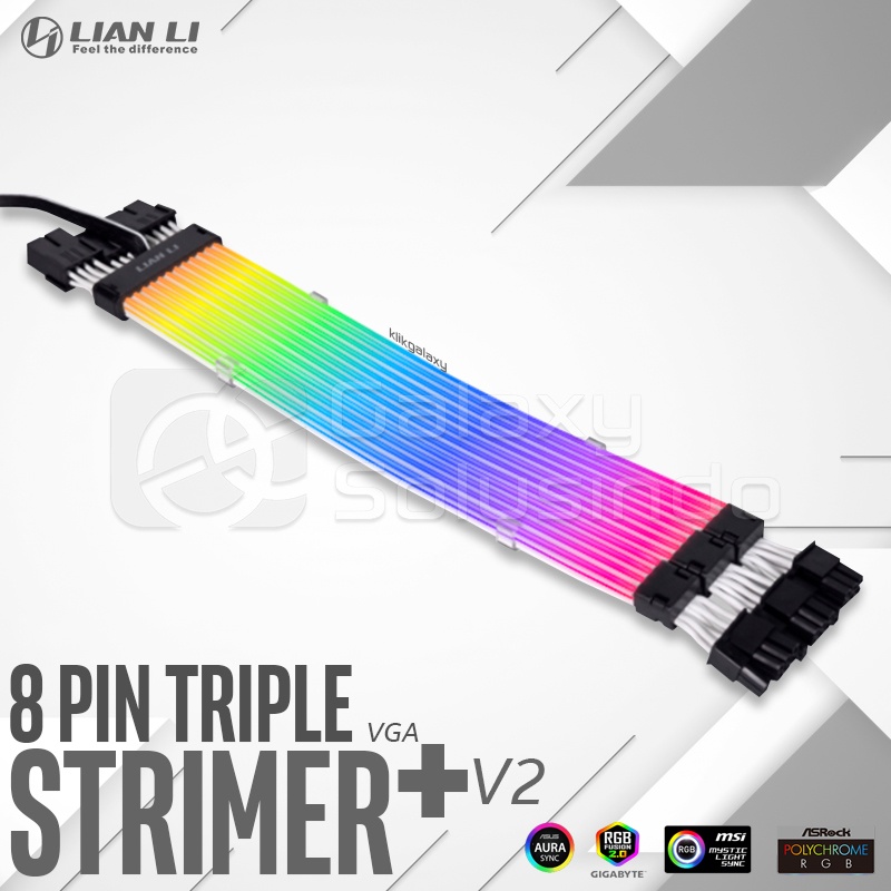 LIAN LI Strimer Plus V2 ARGB Triple 8 pin VGA extension cable