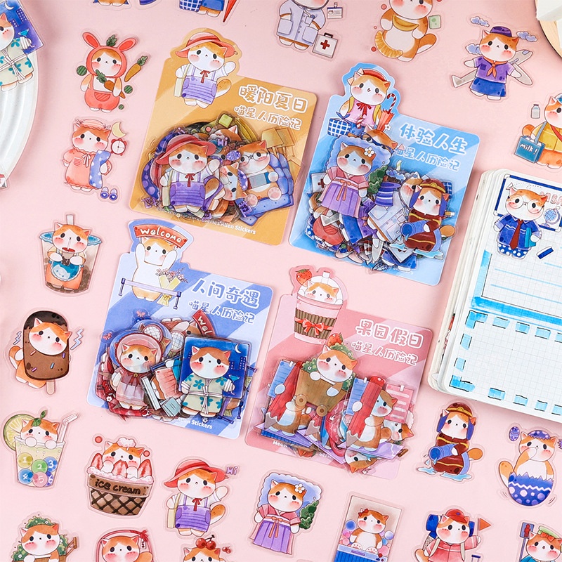 

Meow Meow Star Adventures Flake Stickers Set