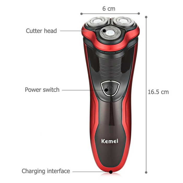 COD ALAT CUKUR KEMEI KM-9013 Men Rechargeable Triple Floating Blade Shaver