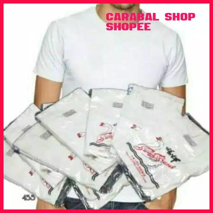 KAOS OBLONG PRIA SWAN BRAND MURAH PUTIH POLOS GROSIR KUALITAS BERKELAS 