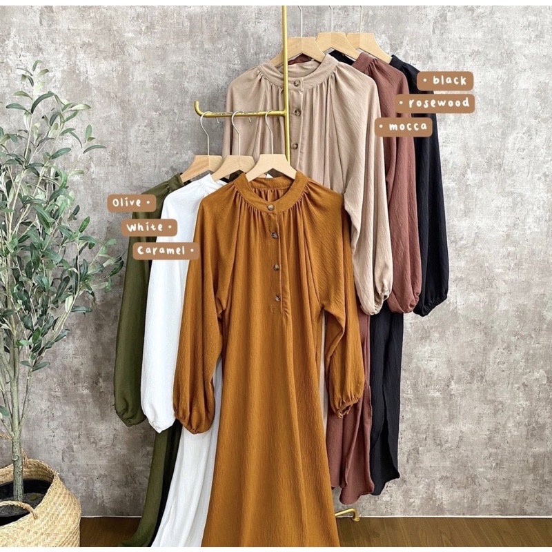 Meysa Tunik - Tunik Wanita Crinkle - Atasan Muslim Wanita - Tunik Jumbo Polos