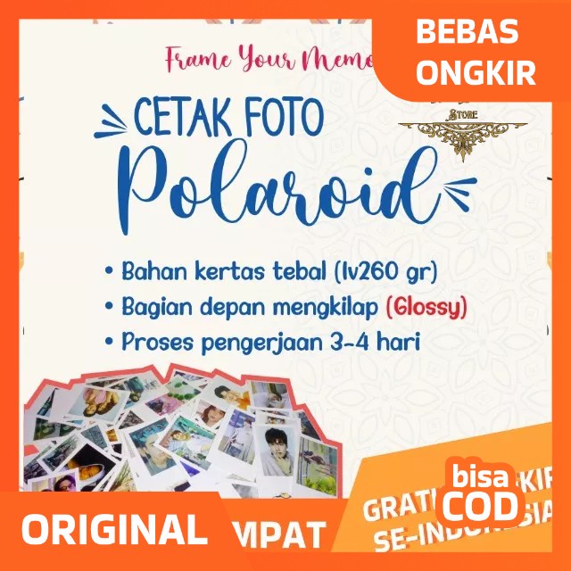 

CETAK FOTO POLAROID PAKET 1R/2R/3R/SQUARE MURAH