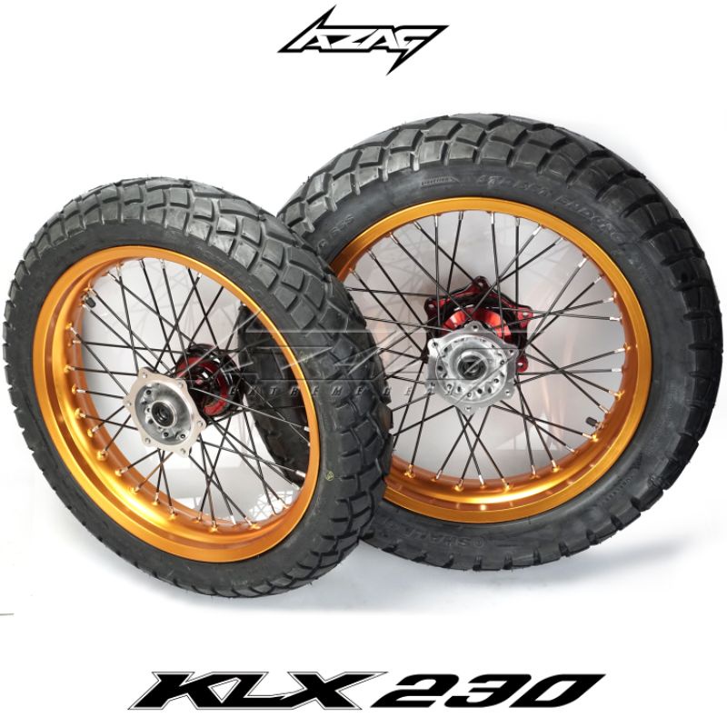 BAN SET SUPERMOTO KLX 230 RING ROSSI 17/300-17/350 BAN SWALLOW SB ENDURO 110/80-130/80-17