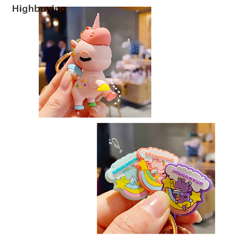 Hbid Gantungan Kunci Kartun Fairytale Rain Horse Untuk Wanita Lucu Car Keyring Bag Pendant Glory