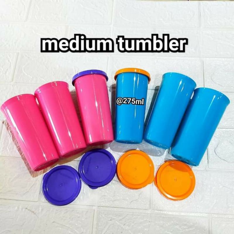 Medium tumbler 275ml pekat biru/pink gelas tupperware