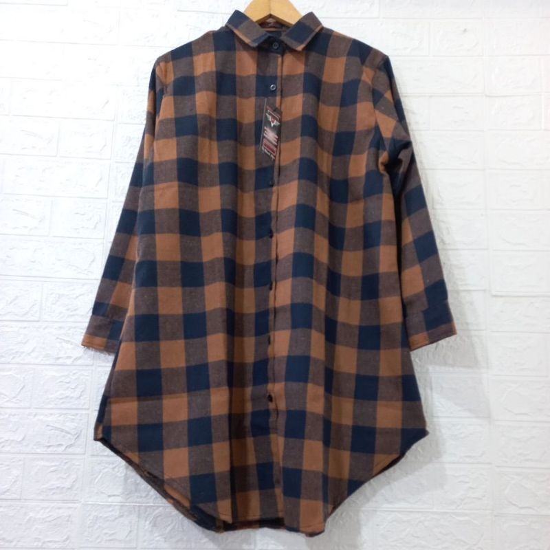 KEMEJA TUNIK FLANEL IMPORT//TUNIK FLANEL JUMBO