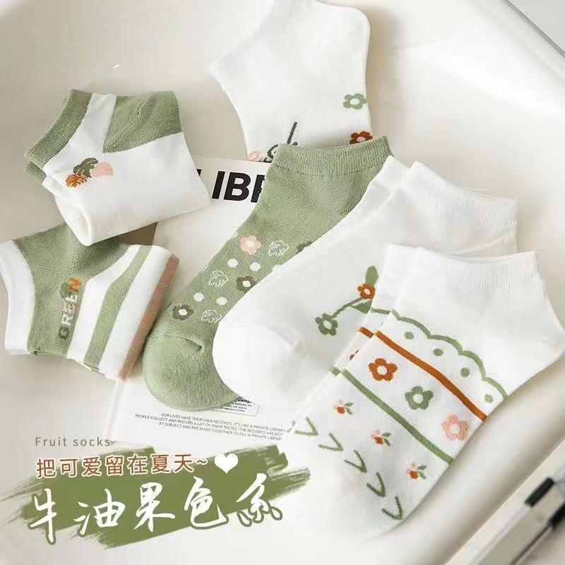 ⭐️𝐈𝐇𝐒 𝟕𝟕𝟏 𝐋𝐚𝐦𝐩𝐮𝐧𝐠⭐️Kaos Kaki Wanita Motif Bunga Kaos Kaki Pendek Girls Socks Japanese Fashion