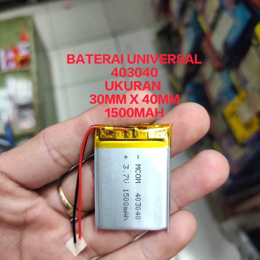 BATERAI UNIVERSAL 403040 UKURAN 30mm x 40mm 1500mah KABEL 2 MANTUL