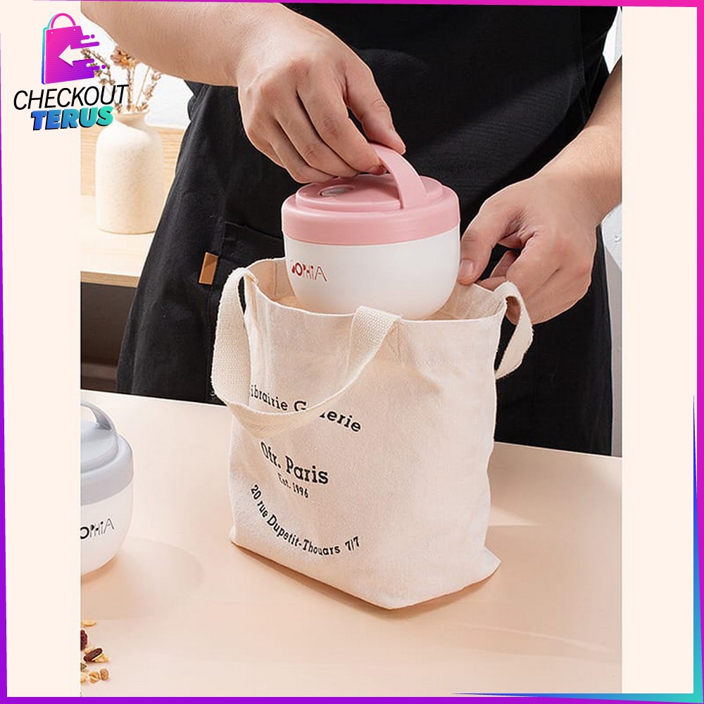 CT C702 Tempat Makan Bubur Kotak Bekal Sup Portable BPA FREE 560ML Bentuk Mangkok Dengan Pegangan Anti Tumpah