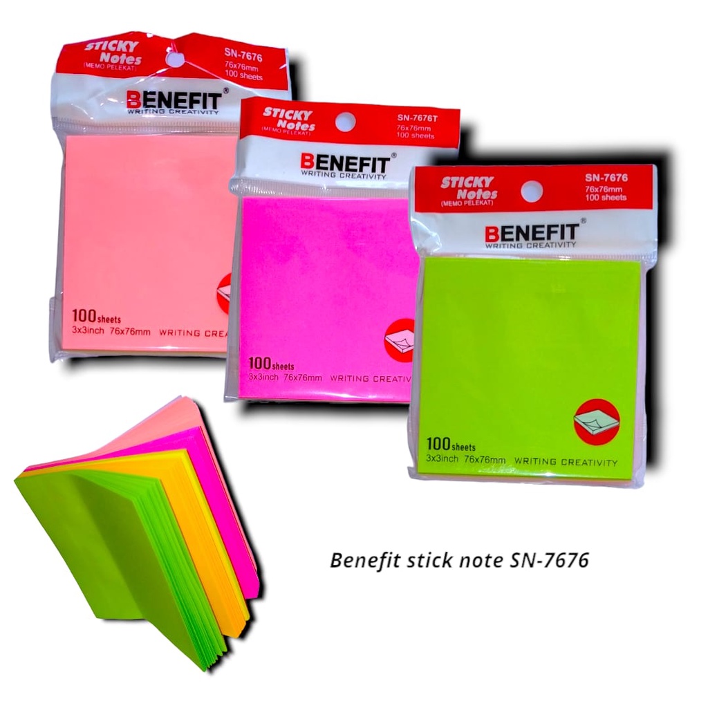 

STICKY NOTES KERTAS MEMO WARNA 76X76 MEMOPAD MEMO TEMPEL 100 LBR