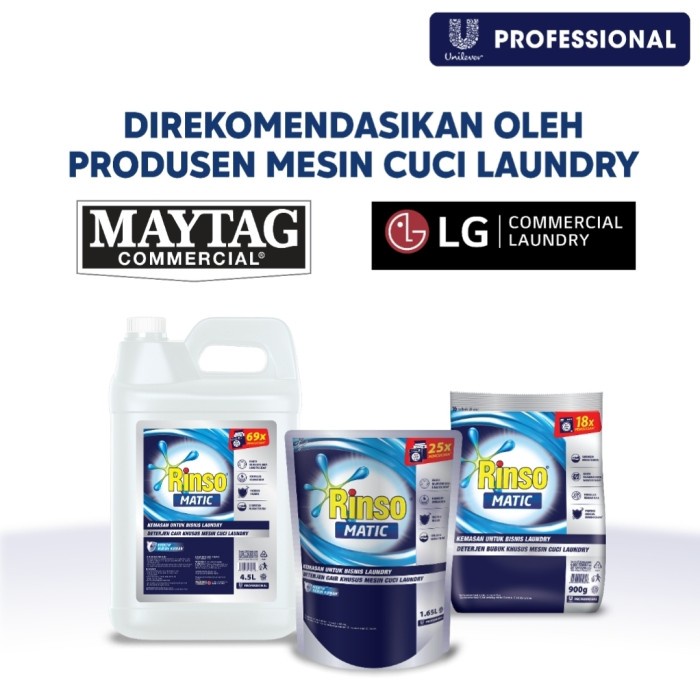 RINSO CAIR MATIC Professional 1,65 L Detergen Laundry Kiloan Liquid