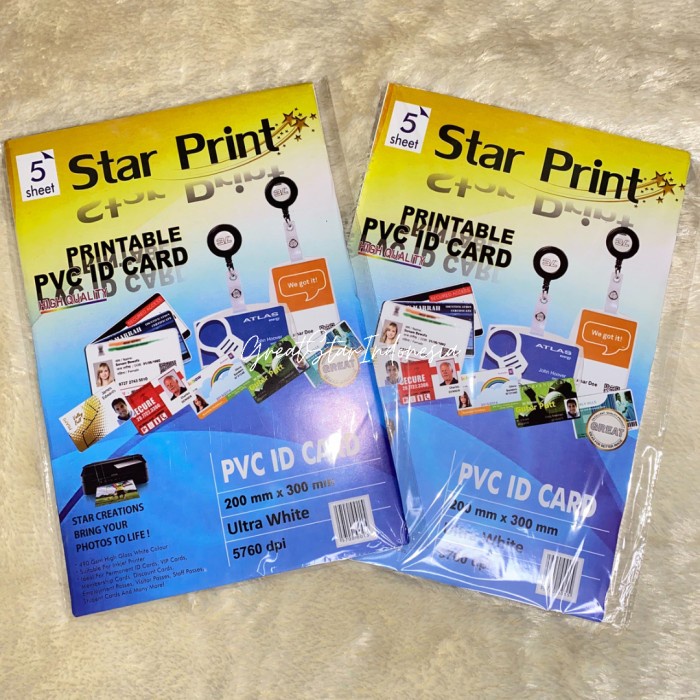 

~~~~~] PVC ID CARD 5 SHEET STAR PRINT