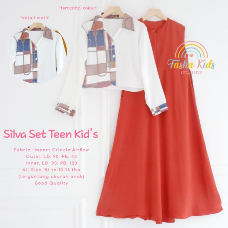 SILVA SET TEEN KIDS SETELAN MUSLIM ANAK PEREMPUAN 10 16TH FASHA KIDS