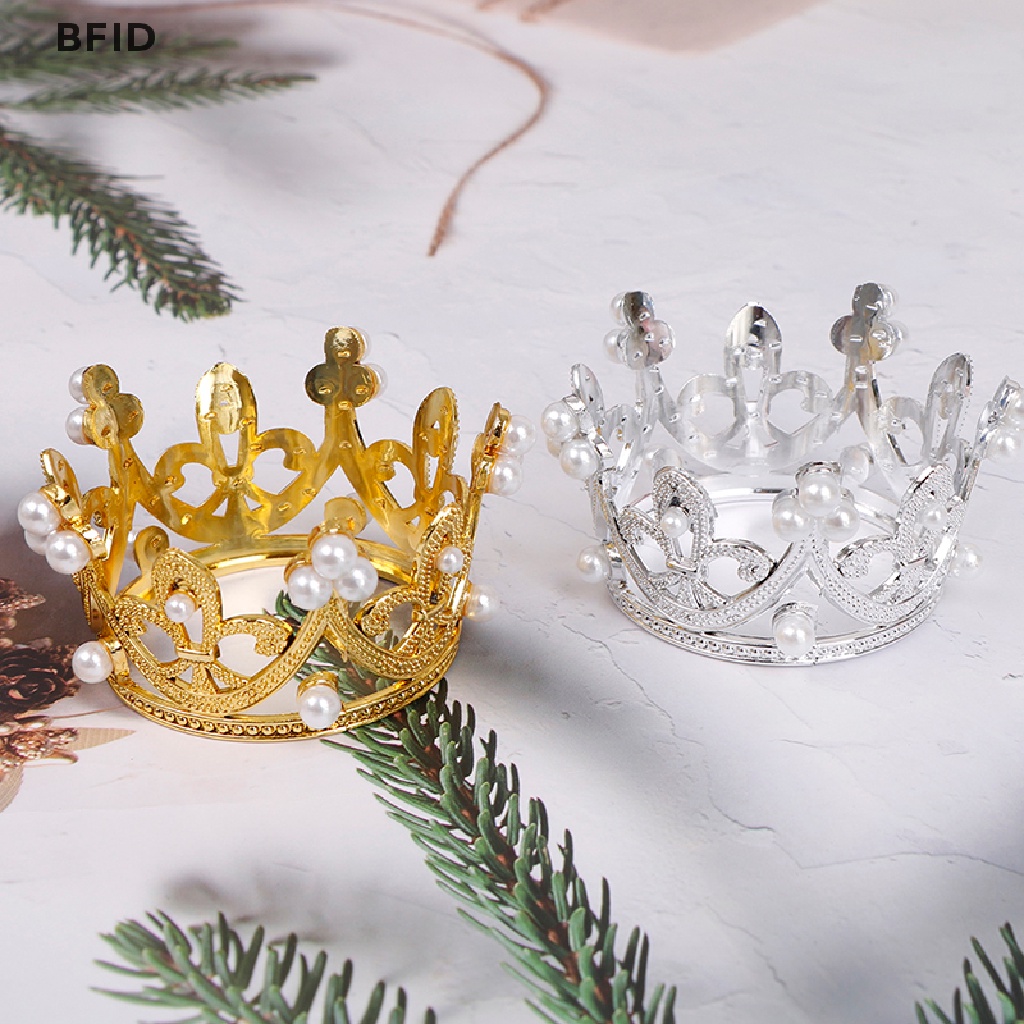 [BFID] 1pc Mini Crown Cake Topper Kristal Mutiara Tiara Anak Hiasan Rambut [ID]