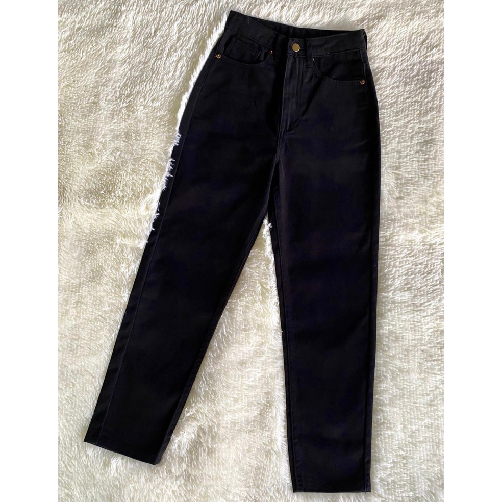 FWR - 27-34 Celana boyfriend jeans hitam