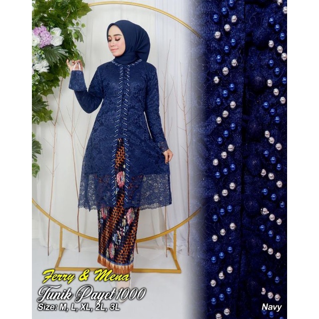 Setelan kebaya brokat busui//Tunik kancing 1000//kebaya seragaman ibu besan//kebaya pesta//kebaya kondangan