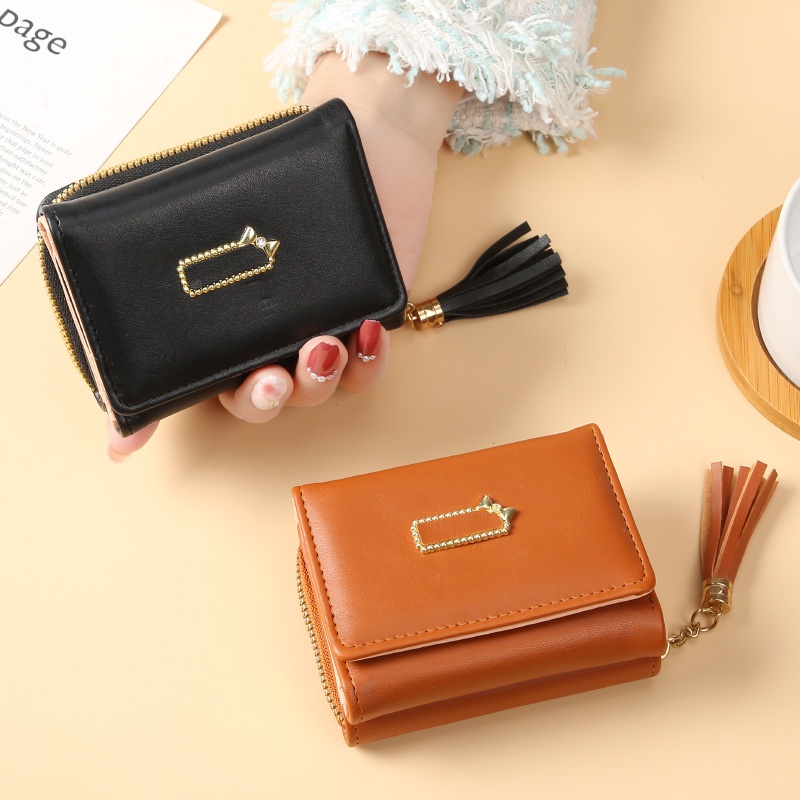 Dompet Lipat Wanita Zipper Multifungsi Kasual Wallet Dompet Cewek Kekinian Import Korea Style Azgalery D78