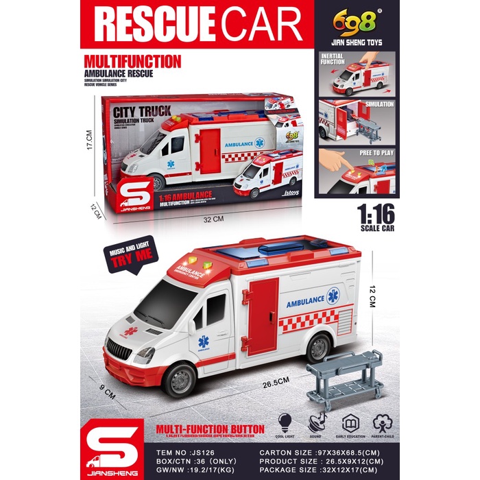 MAINAN ANAK MOBIL RESCUE CAR RACING POLICE BUS HELIKOPTER AMBULANCE 1:16 DIECAST KOLEKSI MEWAH