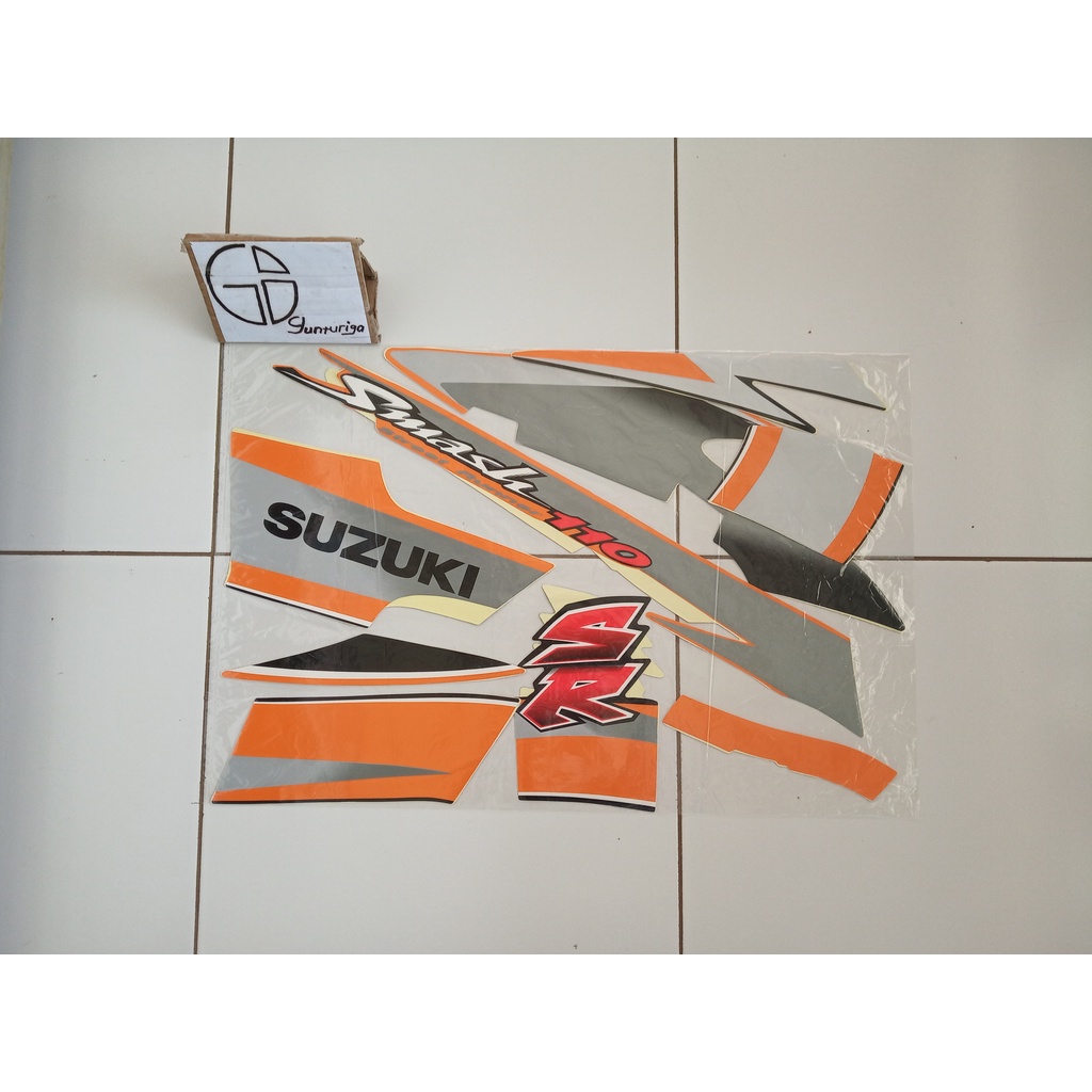 Striping Sticker Lis Suzuki Smash SR 110 CW 2005 2006 Orange Hitam