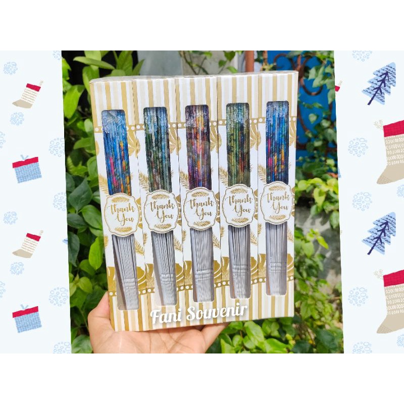 SOUVENIR KIPAS SPANYOL PUTIH KEMASAN BOX