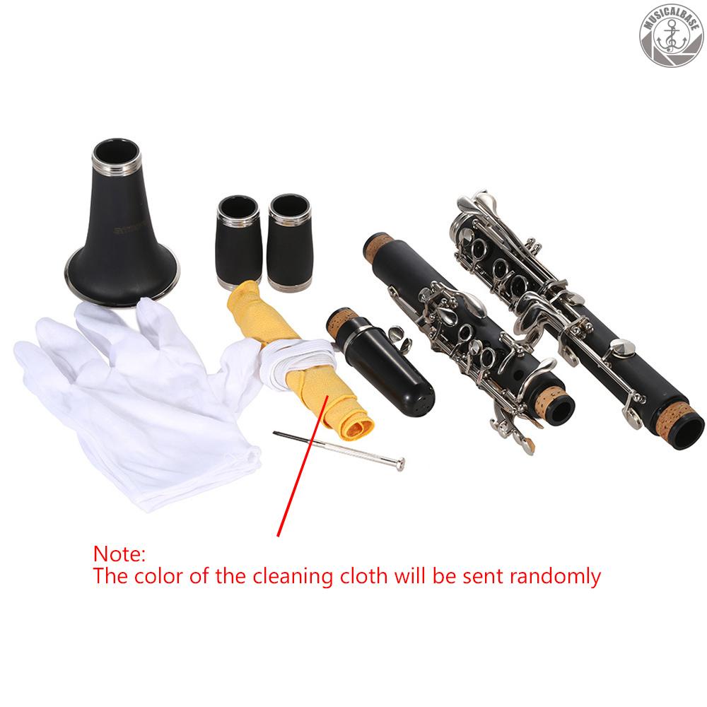 [In Stock] ABS Clarinet Bb Cupronickel Lapis Nikel17Kunci Dengan Kain Pembersih Sarung Tangan Obeng Instrumen Angin Kayu Untuk Pelajar Pemula
