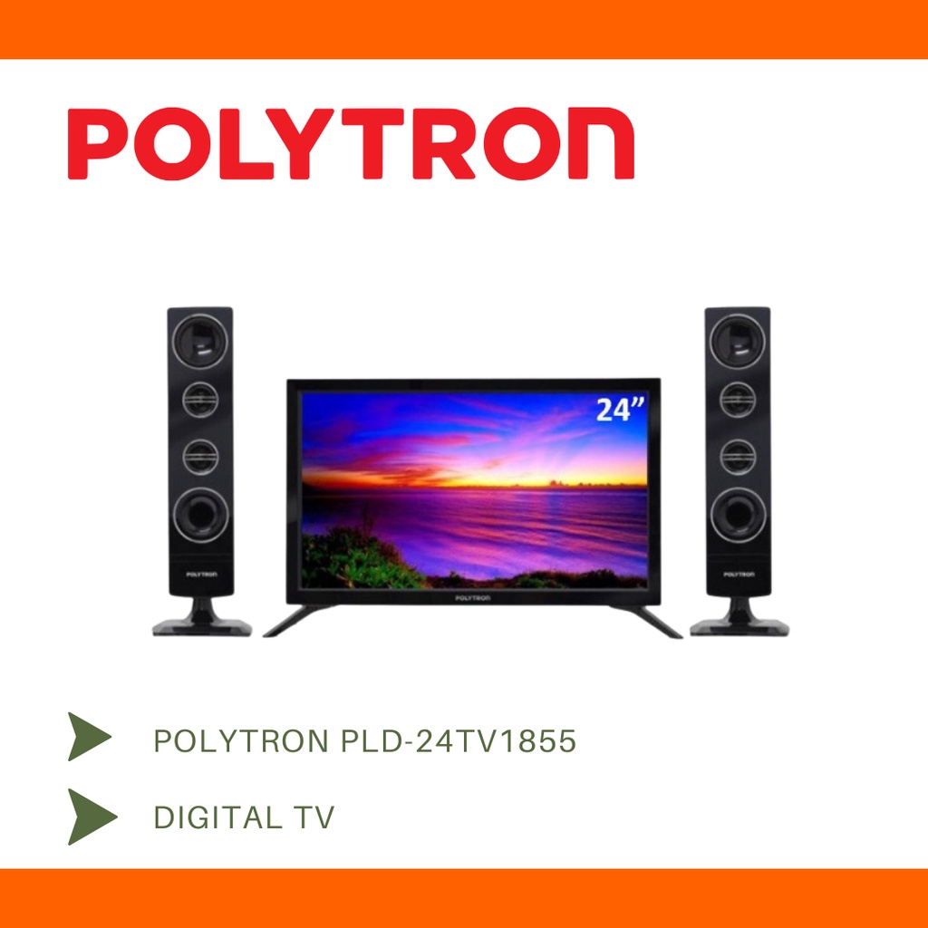 TV LED DIGITAL POLYTRON 24INCI PLD-24TV1855 - GRATIS ONGKIR