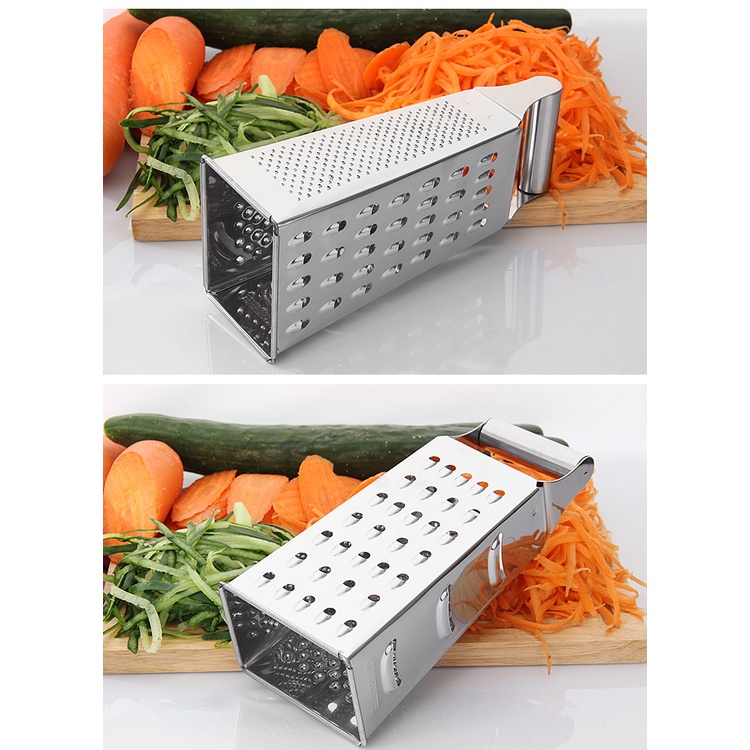 Parutan Menara Grater Stainless Steel 4 sisi Parutan Sayuran Dapur Menara 4 in 1 Parutan Keju Wortel Serbaguna TERMURAH TERLARIS