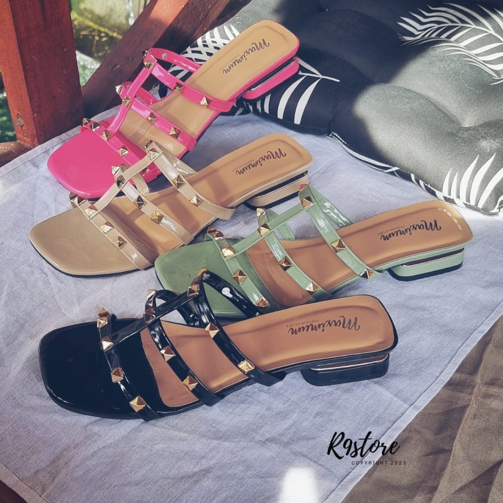 R9 Sandal Wanita Hak 3cm Sendal Dinamit