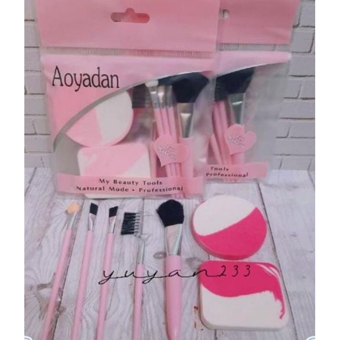 Medan Termurah Set kuas dan spon makeup 7in1  aoyadan import