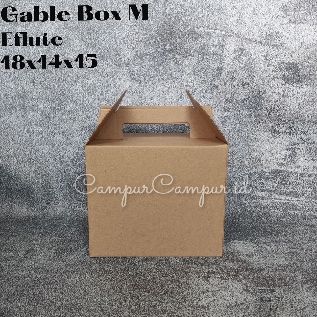 

Box Kardus Eflute Gable Box Jinjing Serbaguna 18x14x15 Box Kue Kering Hampers