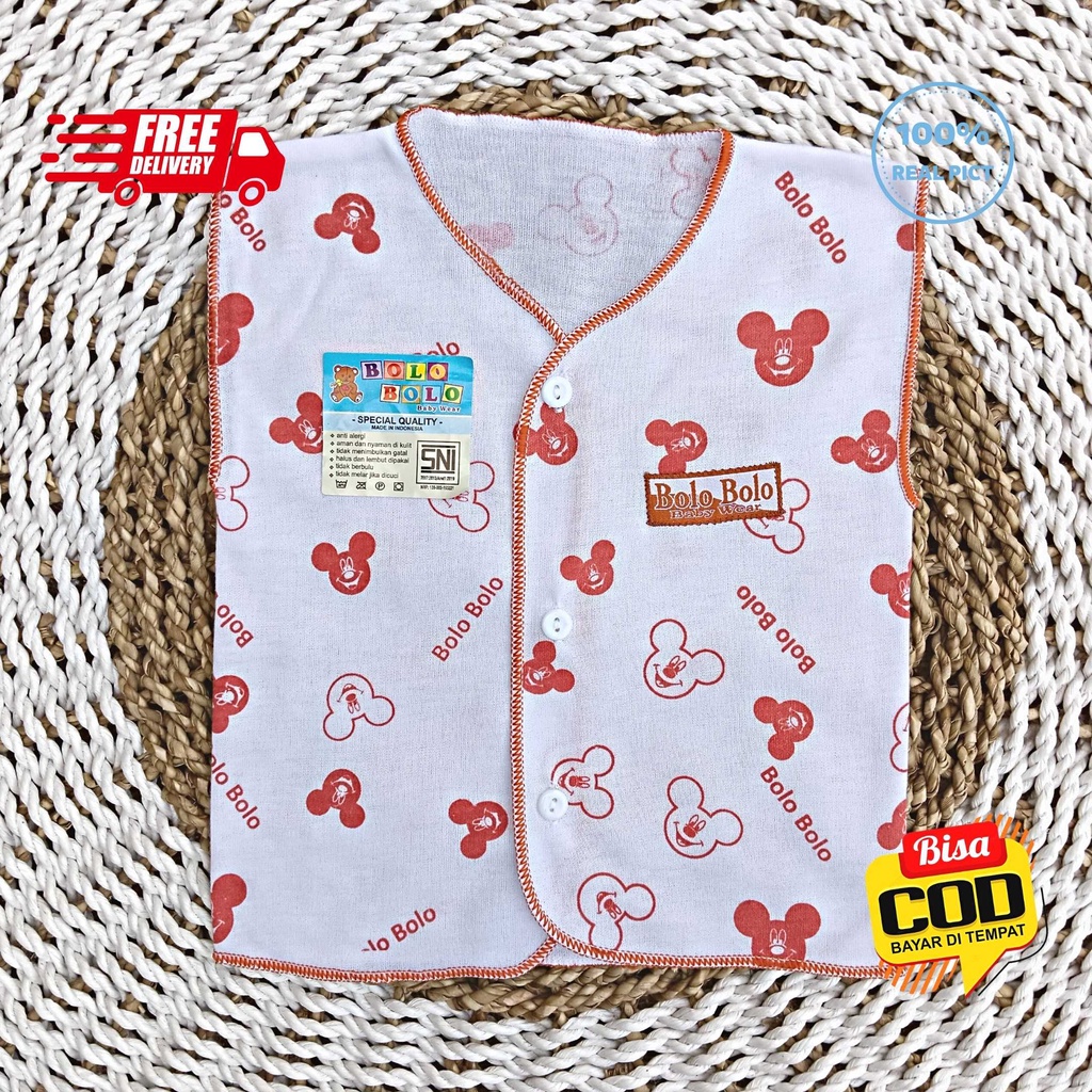 SALE 7.7 Serian Merah Bata - 3 pcs Baju Bayi Kutung Bayi Baru Lahir 0 sd 3 Bulan Brick Red Series merk SNI Bolo - Bolo