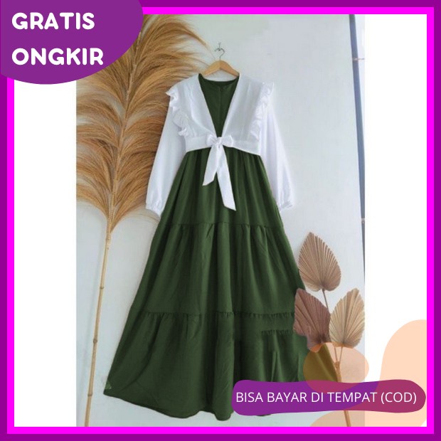 Dirla Maxy Gamis Wanita Dewasa Terbaru 2022 Elegan Gamis Remaja Kekinian Viral Gamis Modern Lebaran 