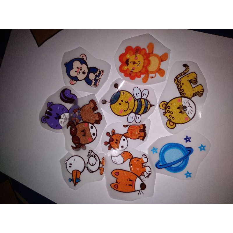 

STIKER KAIN STIKER DTF IRON STIKER BINATANG ANIMAL CAT DOG DUCK BEE LEO PELANET