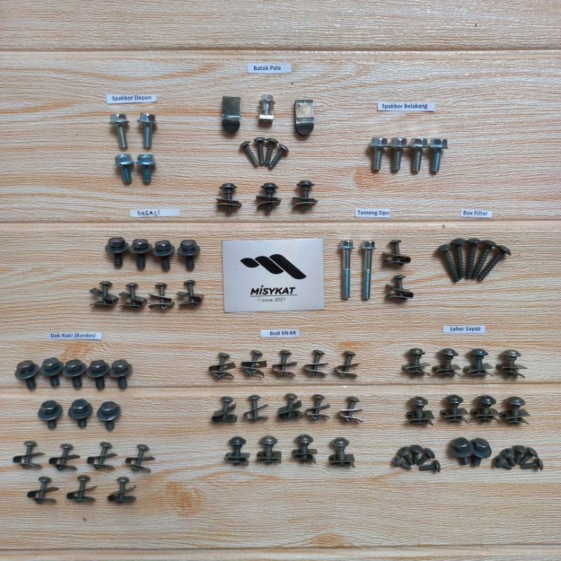 COD/baut bodi full set Honda Scoopy Karbu/ baut bodi lengkap Honda Scoopy FI/ baud bodi Scoopy/ baud