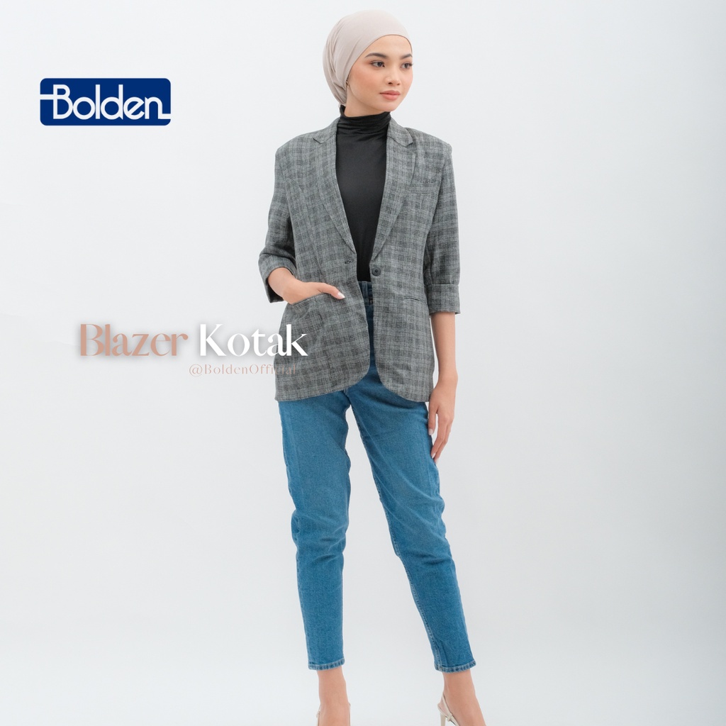 BLAZER WANITA TARTAN - BLAZER WANITA MODIST - B7- BLD