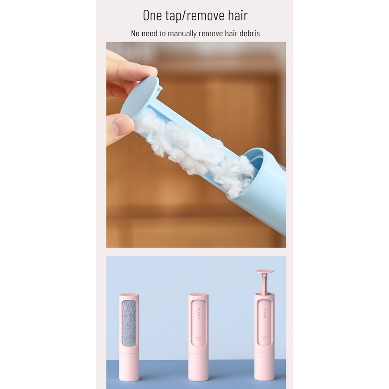 ღ Dapat Digunakan Kembali Serat Pita Rol Mudah Dicuci Manual Rambut Sikat Rambut Hewan Peliharaan Lengket Roller Kolektor Debu Lengket Pakaian Sofa Cleaning alat