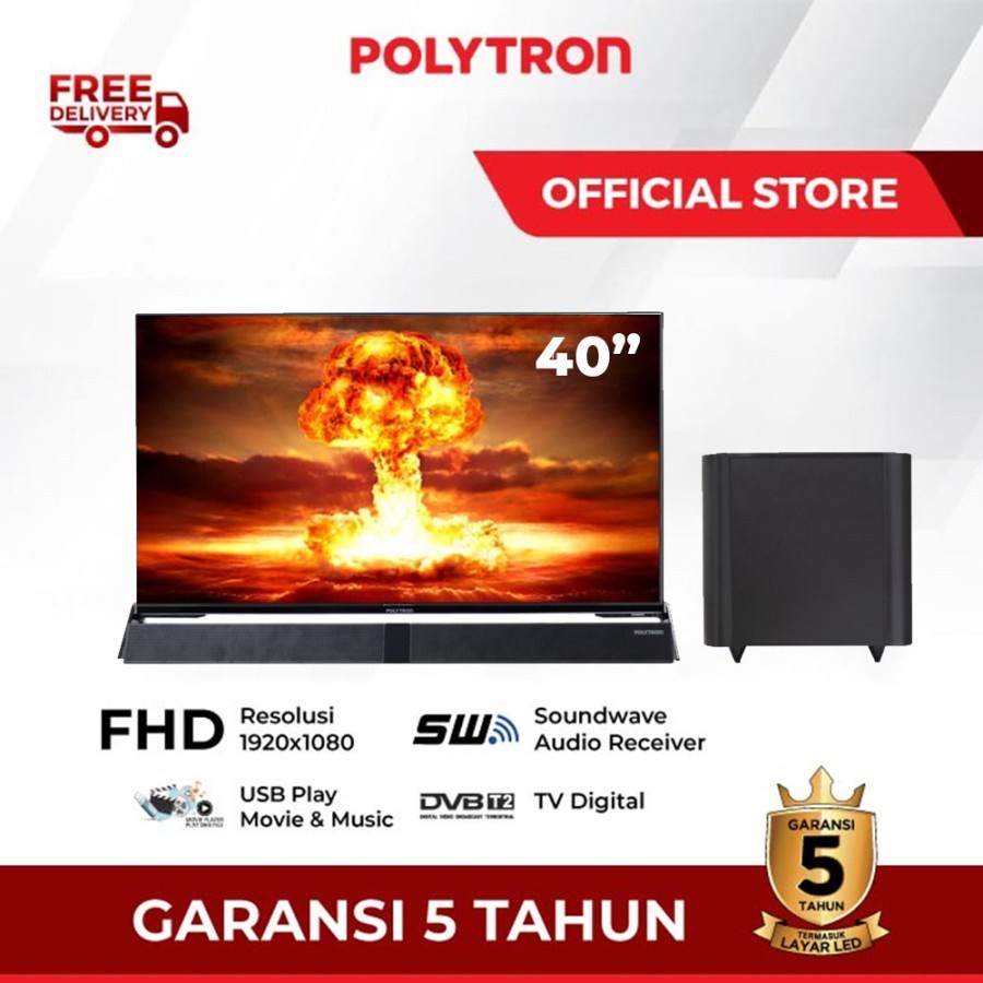 POLYTRON PLD 40BV8958 LED 40" DIGITAL TV CINEMAX SOUNDBAR