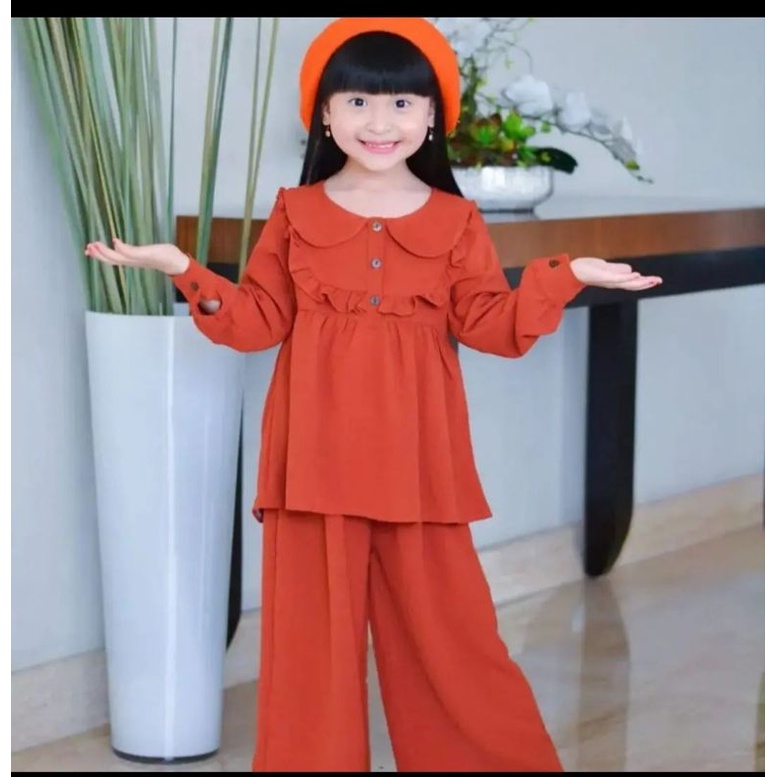 aruna set anak usia 3-12 th/one set crinkel anak terbaru/setelan crinkel anak