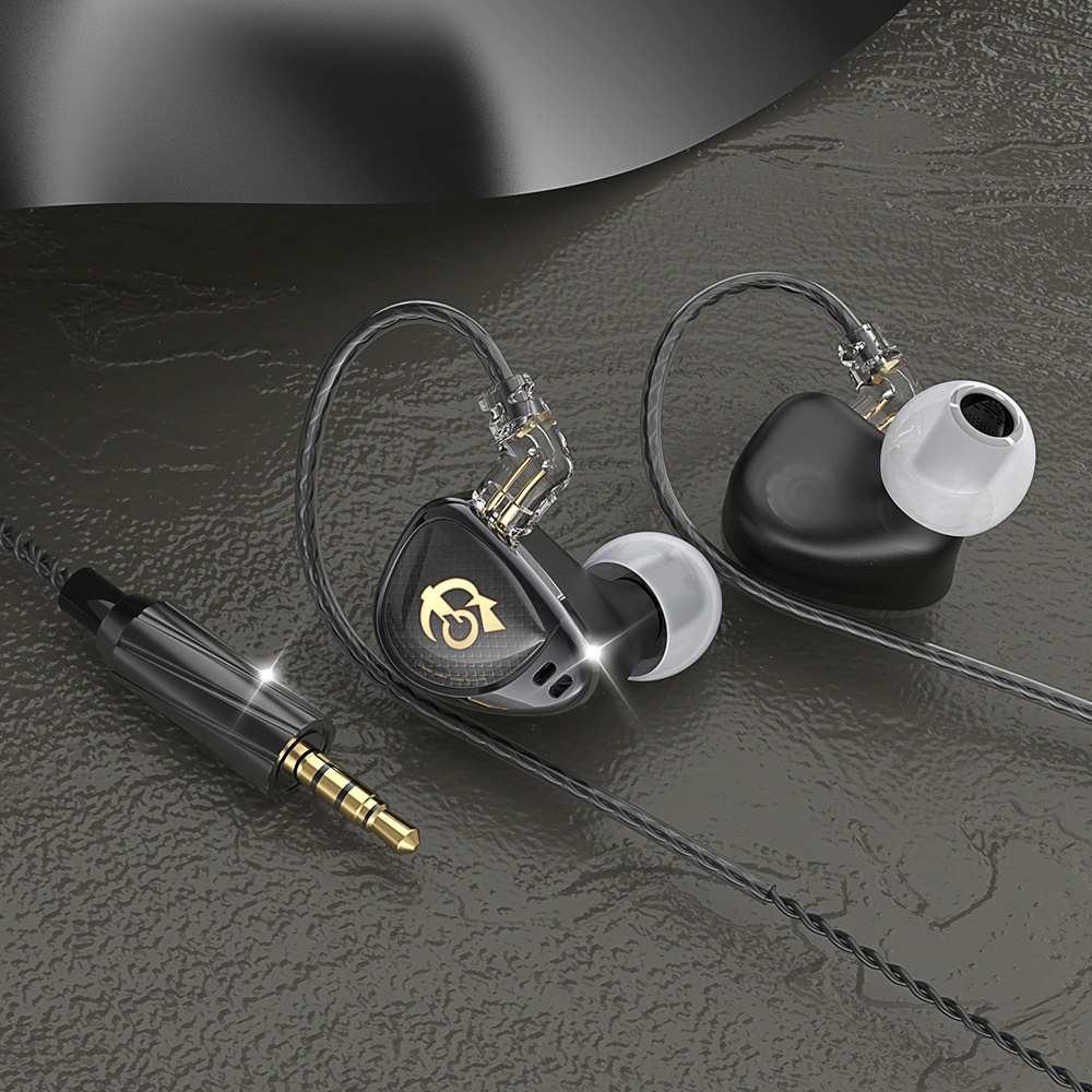 Qkz x HBB Khan 2d Driver HiFi Earphone In Ear Monitor IEM 3D Printed Shell Lepas Pasang OFC 0.75mm Kabel 2pin Untuk Audiophile
