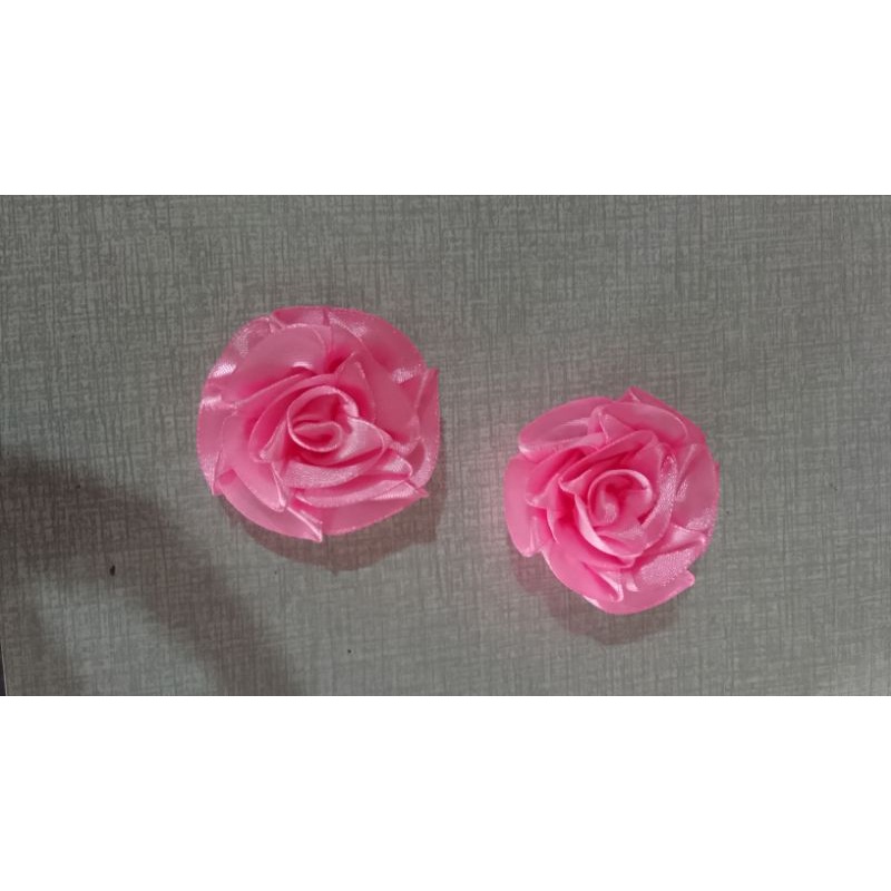 aplikasi bunga satin / bunga mawar pita satin hiasan baju