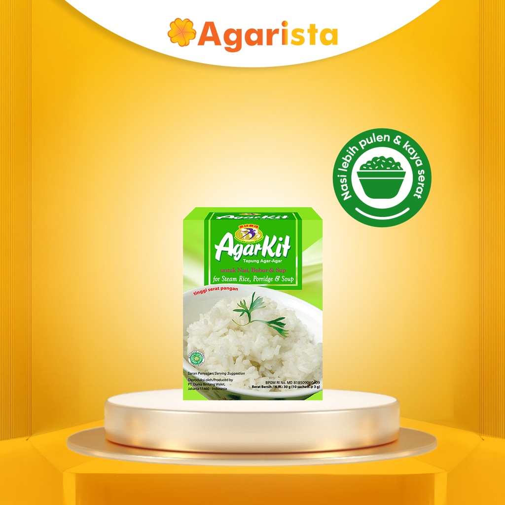 

AGARKIT TEPUNG AGAR-AGAR UNTUK MEMASAK NASI, BUBUR & SUP