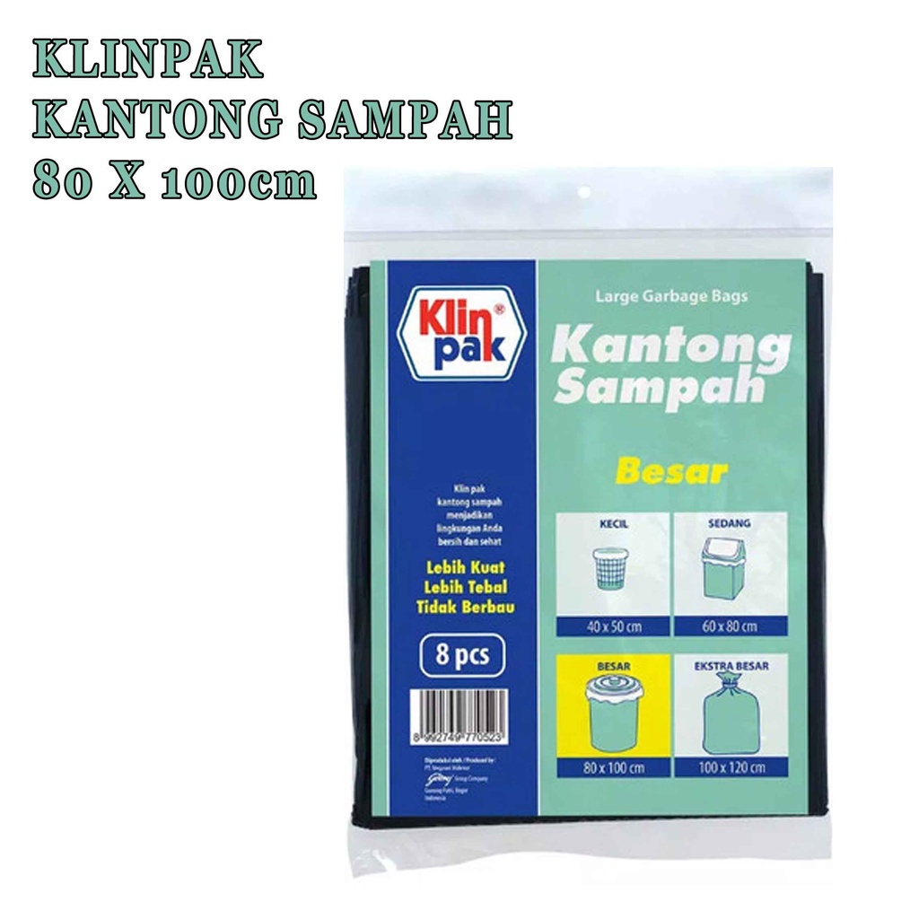 Kantong sampah besar* kantong besar* klinpak 80X100cm isi 8 pcs