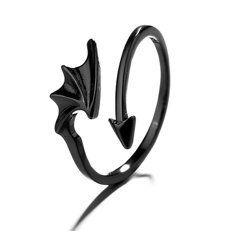 Ins Baru Hip Hop Malaikat Dan Setan Cincin Pasangan Pria Wanita Korea Sederhana Hitam Putih Siswa Hadiah Perhiasan Untuk Pertunangan Accessary