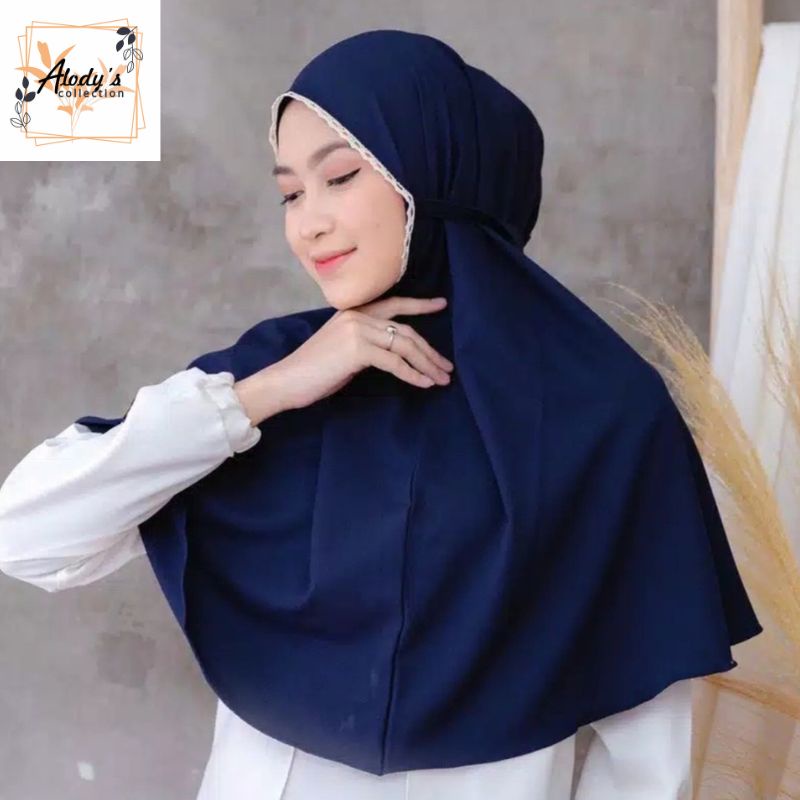 Jilbab Instan Dewasa Bergo Maryam Renda Non Ped Diamond Terbaru / Alody's Collection