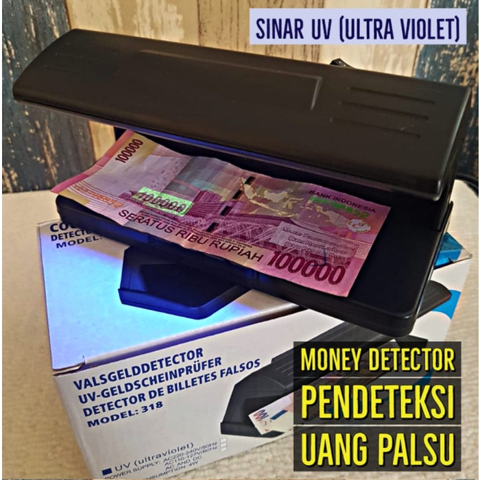 MONEY DETECTOR ALAT DETEKSI UANG PALSU SINAR UV PENDETEKSI UANG PALSU