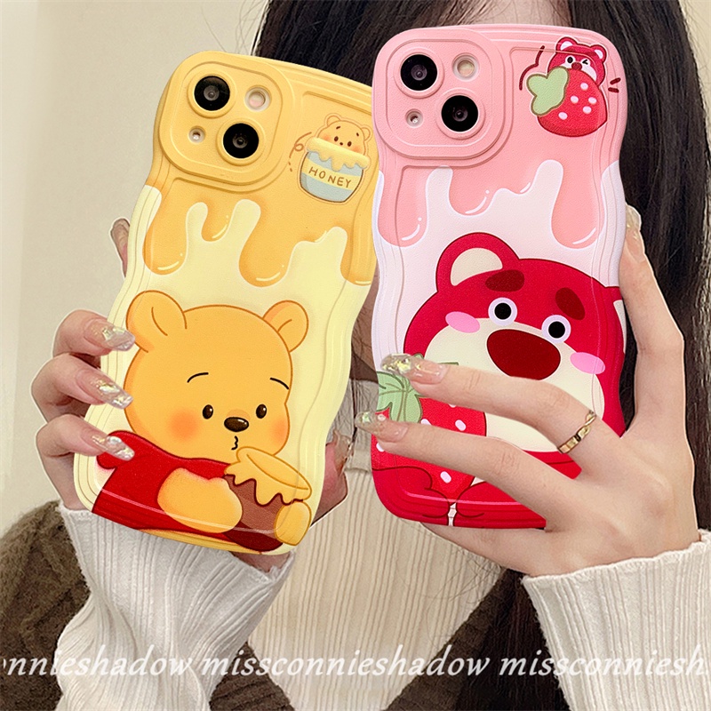 Realme 10 9 8i 9i 8c25 C12 C33 C11 C15 C25Y C30 C35 9Pro+5i 7i 5 6i 8Pro C25s C21Y C21 C20 C17 C20A C3 5s Cute Manyo Bear Kartun Winnie The Pooh Shockproof Wavy Edge Soft Case