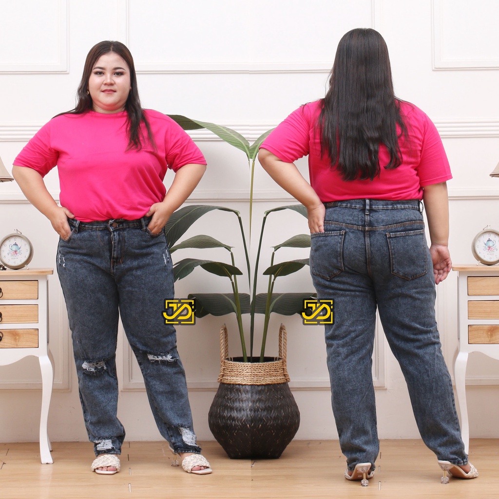 Jumbo Boyfriend Sobek Lapis / Boyfriend Ripped Jeans Sobek Lapis Big Size 27-42