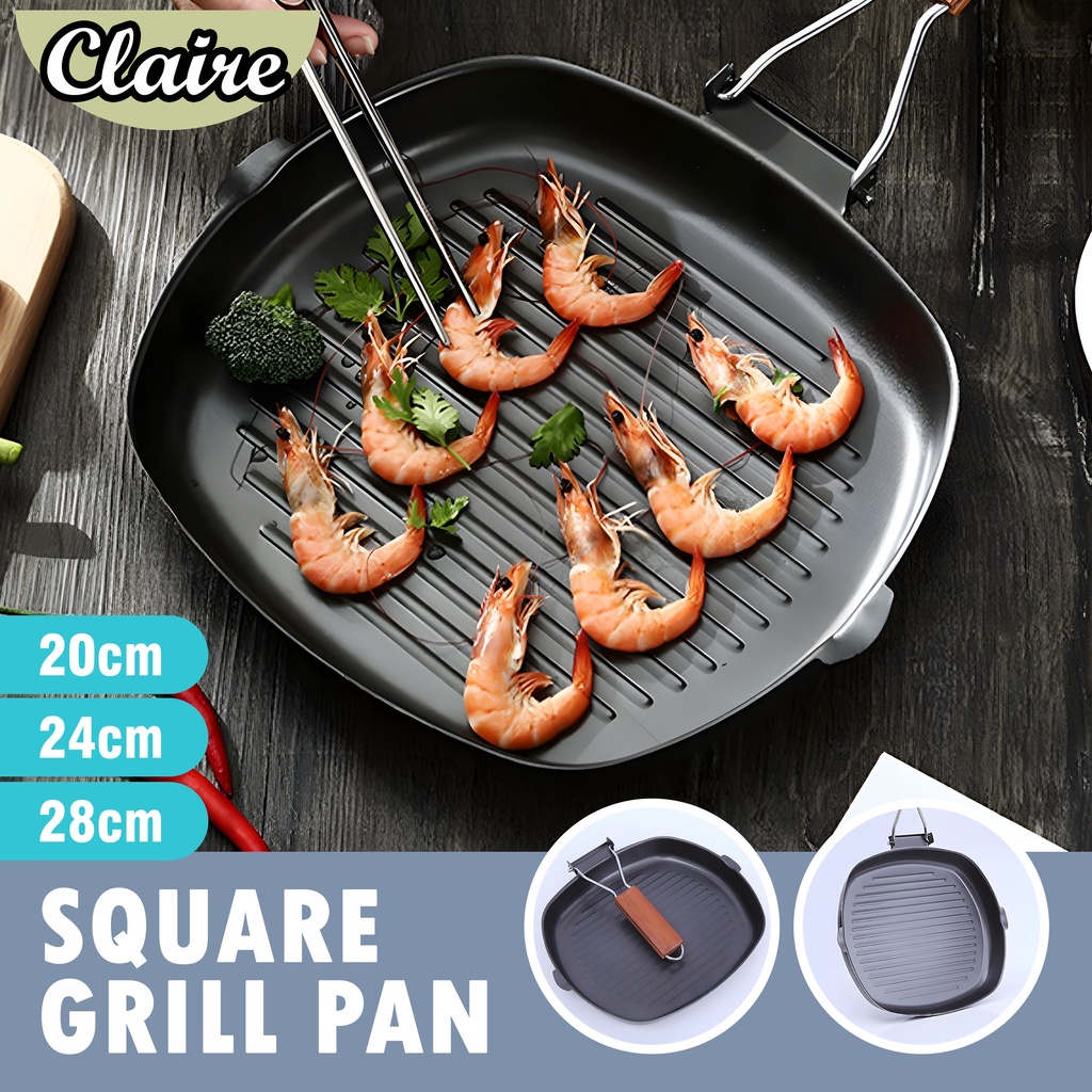 SQUARE GRILL PAN / PEMANGGANG DAGING BBQ / PANGGANGAN 28 CM